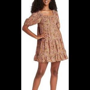 Wild Fable Puff Sleeve Floral Mini Dress
